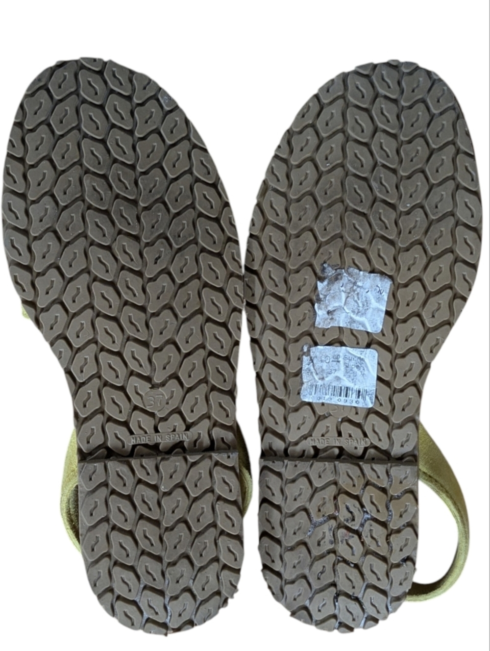 Ser Verde Flat Open Toe Sling Back Yellow Suede Sandals Size 37 - Picture 6 of 7